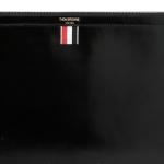 THOM BROWNE Кожаная клатч для мужчин черный - фото 5