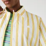 LACOSTE Рубашка Unisex в желто-белую полоску - фото 6