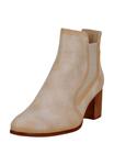Кожаные ботильоны Felmini, бежевый - фото