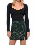 Зеленая мини-юбка с бисером Bennie Greylin - фото 4