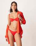 Плавки бикини Free Society с высоким вырезом, красные - фото 4