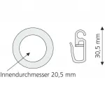 Кольцо для штор Liedeco, Nussbaum - фото 2