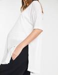 Белый оверсайз-топ с разрезами в рубчик по бокам ASOS DESIGN для беременных - фото 4