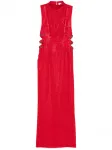 Креповое платье макси со стразами Self-Portrait, красный - фото