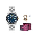 VERSACE Часы V Dome 42mm, Blue - фото 4