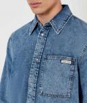 Рубашка мужская Calvin Klein Jeans джинсовая с карманом, синий - фото 4