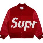 Куртка Supreme Big Logo Chenille Varsity, красный - фото