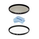 Hoya 72mm HD3 UV and Circular Polarizer Filter Kit - With Microfiber Cloth - фото 2