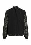 Блуза VILA MIT LANGEN ÄRMELN HIGH NECK, Black /Mottled Black - фото 7