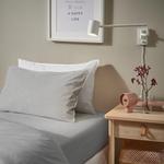 Простынь Ikea Solfibbla, 150x260 см, белый/серый - фото 4