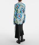 Рубашка из джерси с цветочным принтом Acne Studios, Multi  Blue - фото 3