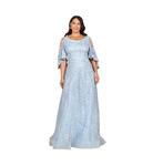 Женское платье для мамы с рукавами-кейпами Lara, Light blue - фото