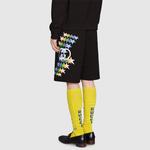 Шорты хлопковые Gucci Interlocking G Star Flash Print, черный - фото 4