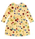 Мини-платье с принтом jewels Mini Rodini, желтый - фото