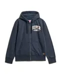 Худи на молнии с принтом Superdry, синий - фото