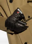 Кожаные перчатки с логотипом-сердцем Moschino, черный - фото 4