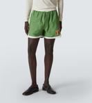 Европейские аппликационные хлопковые шорты Bode, Green White - фото 3