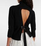 Свитер с кашемировым воротником и декором Simone Rocha, Black/Pearl - фото 5