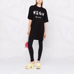 Футболка-платье с принтом логотипа MSGM, черный - фото 4
