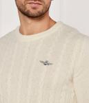 Свитер из шерсти Aeronautica Militare Regular Fit, экрю - фото 4