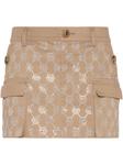 Юбка мини с монограммой Philipp Plein, нейтральный цвет - фото