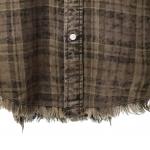 Рубашка в клетку на пуговицах R13, коричневый - фото 6