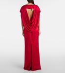 Драпированное атласное платье Stella McCartney, Raspberry - фото 3