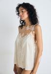Пижамный топ Lindex CAMISOLE , Light Beige/Beige - фото 4