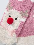 Детские пушистые носочки-тапочки с оленями John Lewis, Multi - фото 2