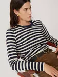Топ Jigsaw Cotton Slub Stripe Long Sleeve, темно-синий - фото 4