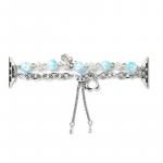 IBOANN Часы Strap Apple Compatibility Glass Beads Retractable Chain Material, Glass Beads Retractable Chain Strap-Blue - фото