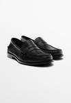 Лоферы Massimo Dutti OILED LOAFERS, Black - фото 2