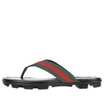 Сандалии leather web thong sandal 'black' Gucci, черный - фото