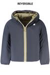 Куртка детская K-Way двусторонняя, синий / зеленый - фото