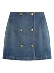 Юбка из денима с пуговицами Ulla Johnson, синий - фото