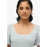 Блузка с коротким рукавом Superdry Smocked, синий - фото 3