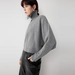 ELLE Свитер Women's Medium Gray Lapel Moderate Others - фото 6