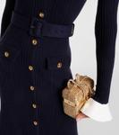 Платье миди из ребристой ткани Self-Portrait, темно-синий - фото 5