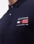 Поло Regular Flag темно-синего цвета Tommy Hilfiger - фото 4
