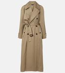 Хлопковый тренч кокон из габардина Balenciaga, Explorer Beige - фото