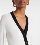 Кардиган из крепа-канапы S Max Mara, Ecru Con Bordo - фото 4