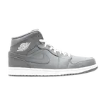 Кроссовки Air Jordan 1 Mid 'Grey White', серый - фото