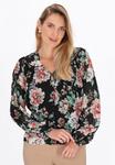 Блуза usha Button-down blouse, Black Multicolor/Black - фото
