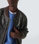 Куртка-бомбер из потертой кожи Acne Studios, черный - фото 5