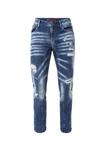 Джинсы в модном потертом виде CIPO & BAXX, синий - фото