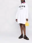 Платье-джемпер с логотипом MSGM, белый - фото 2