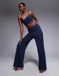 4505 Icon Soft Touch широкие танцевальные брюки темно-синего цвета с завышенной талией - NAVY - фото 4