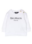 Balmain Kids толстовка с логотипом, белый - фото