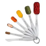 Набор прямоугольных мерных ложек с уровнем - 6 штук Zulay Kitchen, серебряный - фото