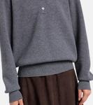 Шерстяной поло свитер с кашемиром Róhe, Mid Grey Melange - фото 5